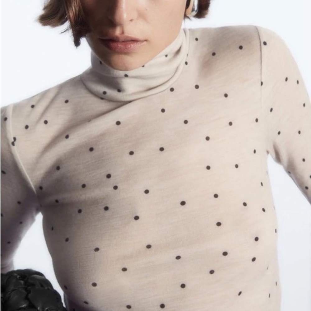 Polka Dot Turtleneck Sweater